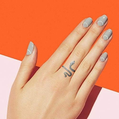 DOYOMI Snake Ring Adjustable Rings For Women 925 Sterling Silver Evil Eye Rings Gothic Vintage Octopus Dragonfly Moon Cat Stackable Ring For Women
