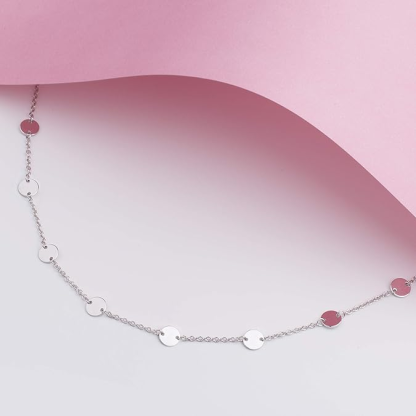 DOYOMI S925 Sterling Silver Jewelry Boho Style Disc Bracelet Anklet DOT (Anklet)