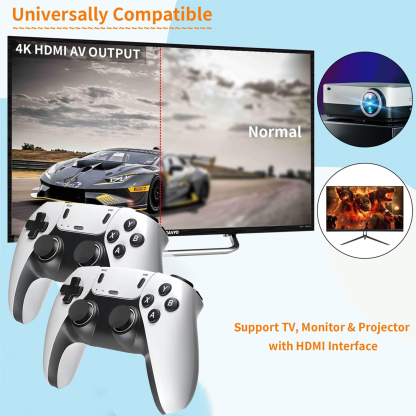UTBOX NEW X2 Retro Game Stick Plug & Play Console with 40,000 Games, 128G Storage, 4K Output, and Dual 2.4G Controllers