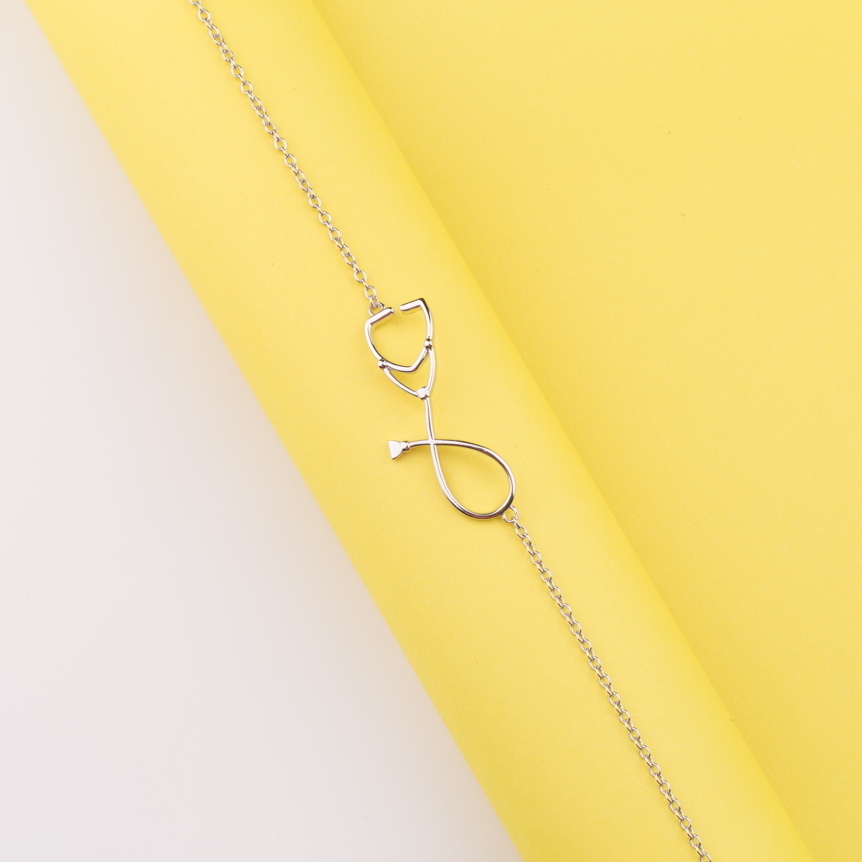 DOYOMI 925 Sterling Silver Stethoscope Bracelet Medical Jewelry Gift for Doctors Gift for Nurse Medical