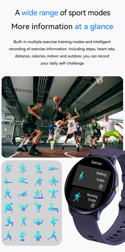 DOYOMI Smart Watch for Men Women, Fitness Tracker Sports Smartwatch, Heart Rate/Sleep Monitor/Pedometer/Calories Fitness Watch