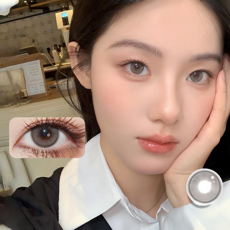 【TiNACON】Natural Gray 14.2mm 6 months Watery Soft Contact Lens 