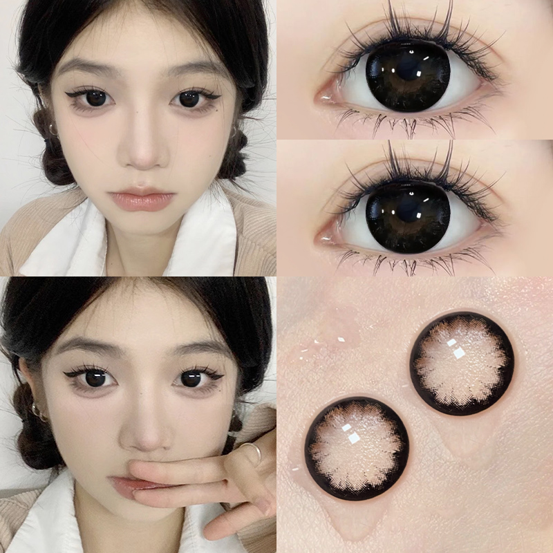 【TiNACON】Dahlia Black 14.5mm 6 months Watery Soft Contact Lens