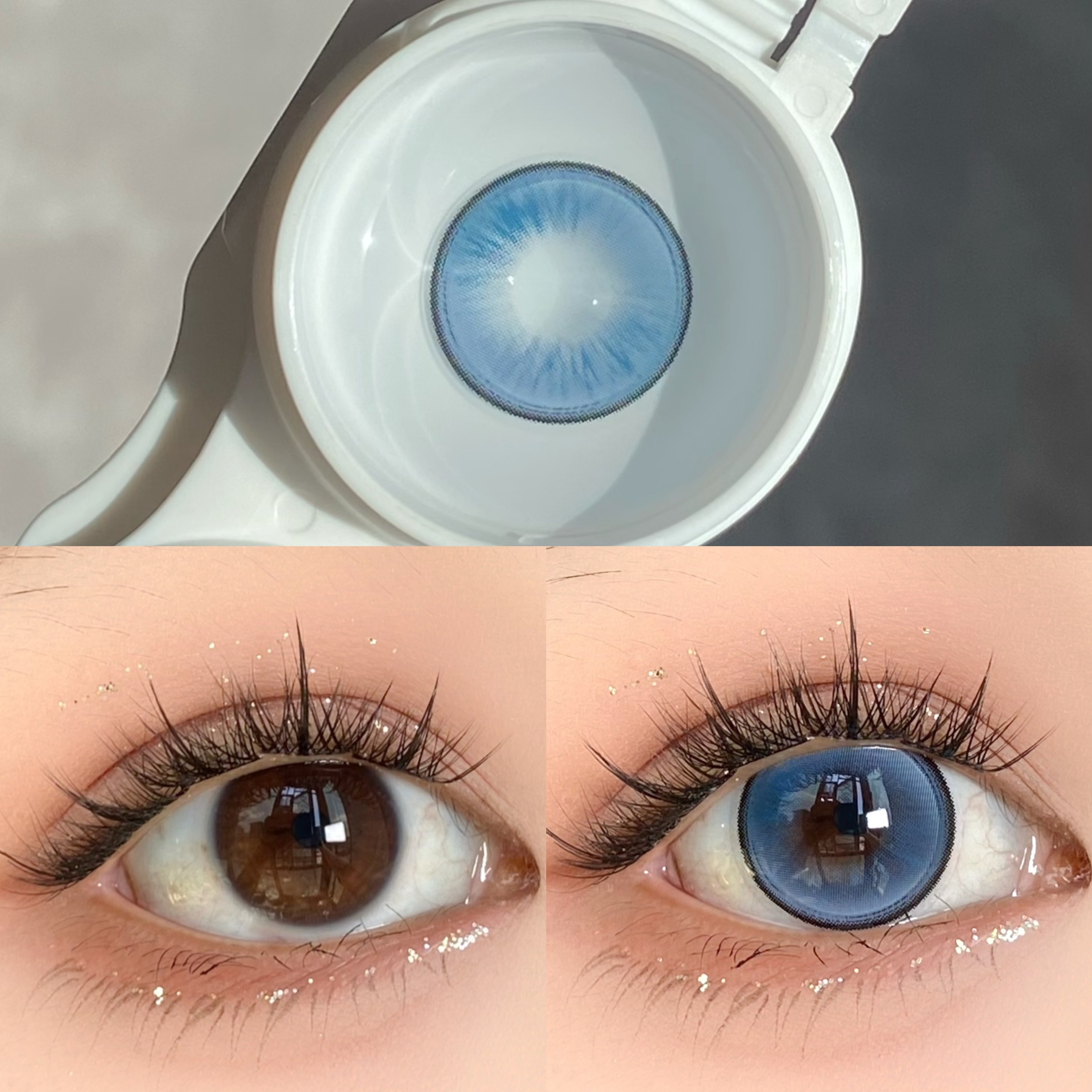 【TiNACON】Sapphire Blue 14.2mm 6 Months Natural Watery Soft Contact Lens 