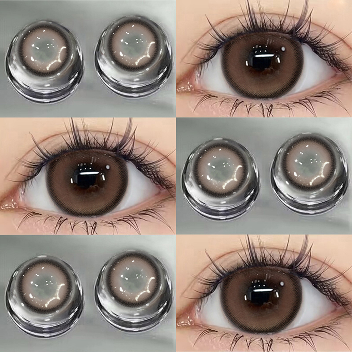 【TiNACON】Peach Brown 14.2mm 6 months Watery Soft Contact Lens 