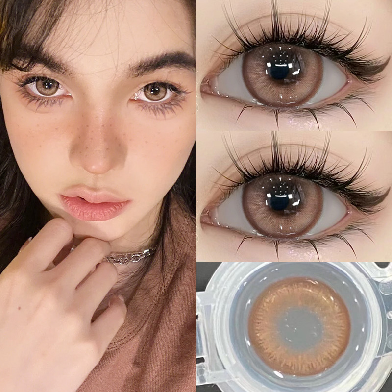 【TiNACON】Choco Brown 14.5mm 6 months Watery Soft Contact Lens 