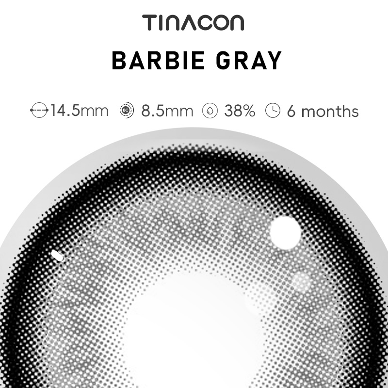 【TiNACON】Barbie Gray 14.5mm 6 months Watery Soft Contact Lens 2024 New Arrival