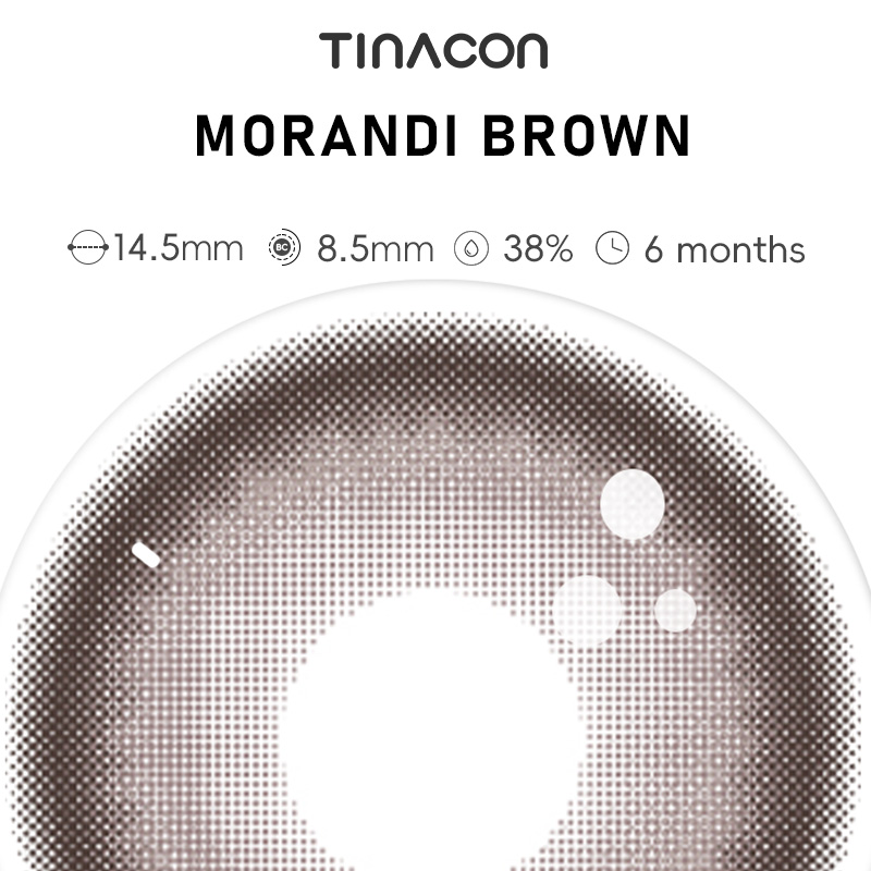 【TiNACON】Morandi Brown 14.5mm 6 months Watery Soft Contact Lens 2024 New Arrival