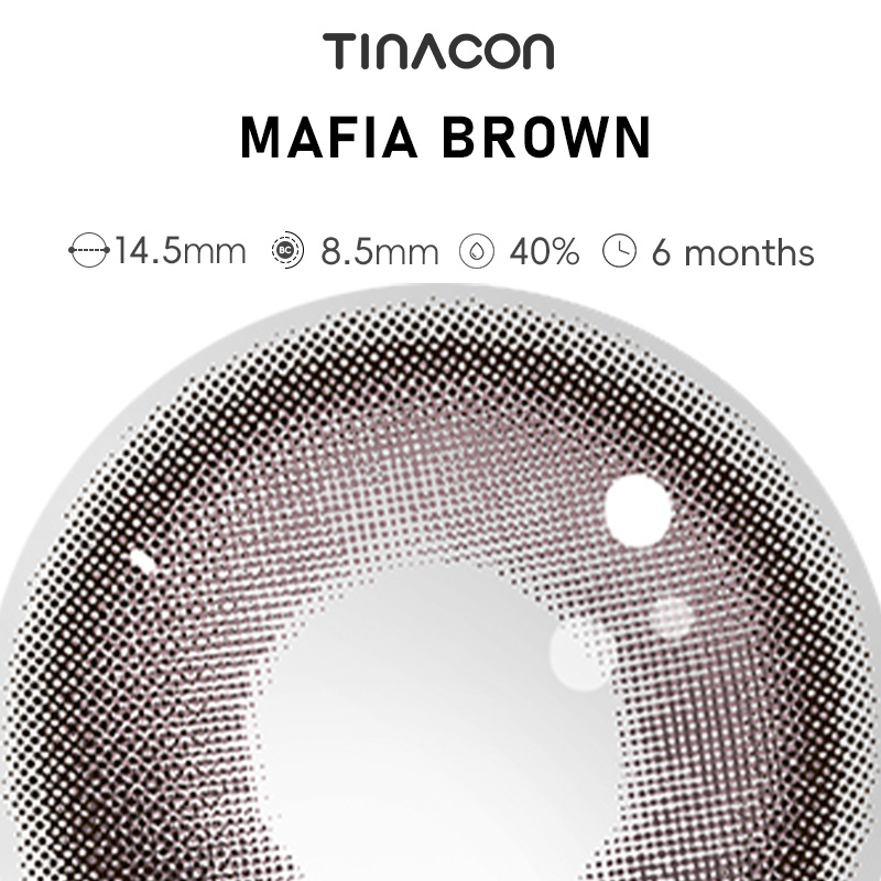 【TiNACON】Mafia Brown 14.5mm 6 months Watery Soft Contact Lens 2024 New Arrival