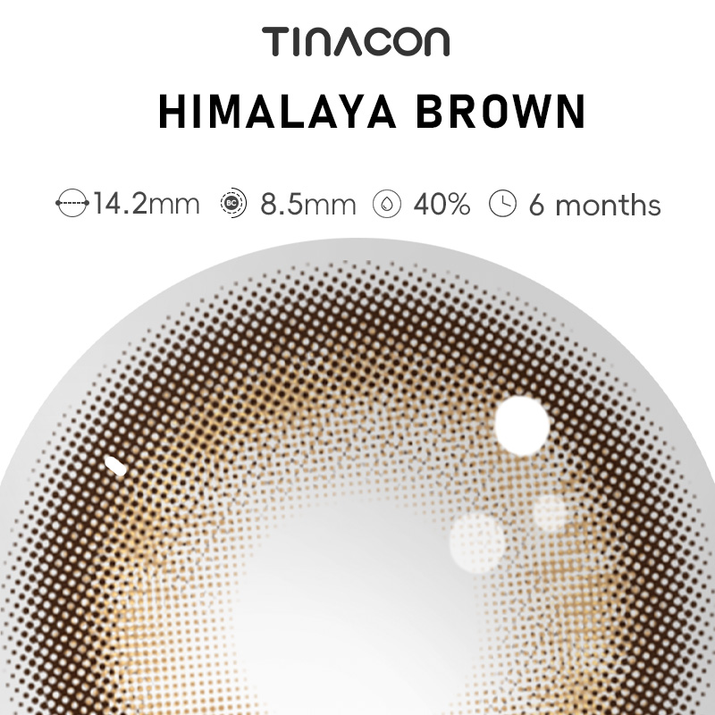 【TiNACON】Himalaya Brown 14.2mm 6 months Watery Soft Contact Lens 2024 New Arrival