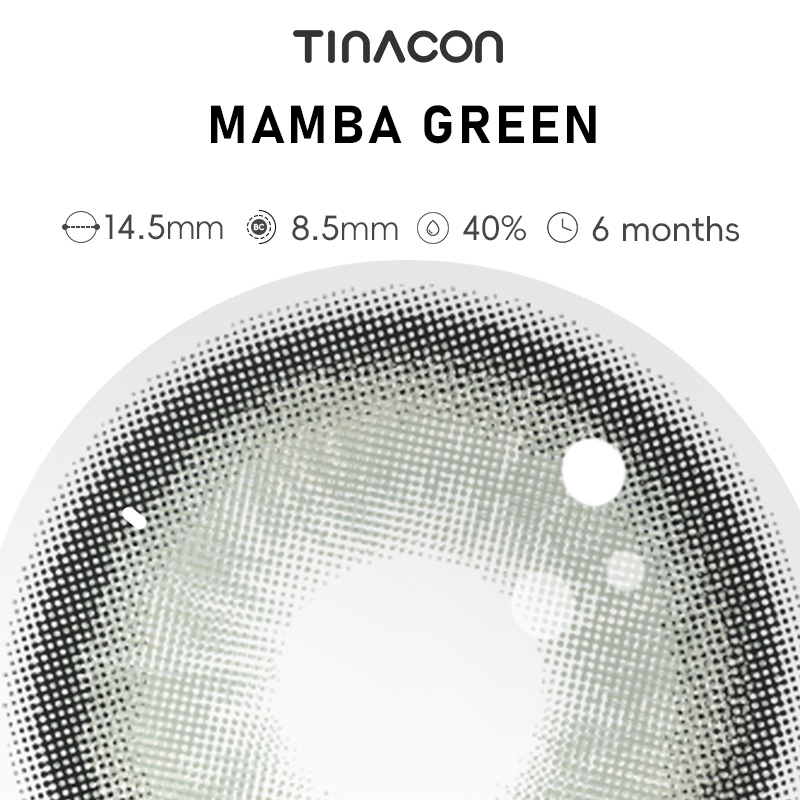 【TiNACON】Mamba Green 14.5mm 6 months Watery Soft Contact Lens 2024 New Arrival