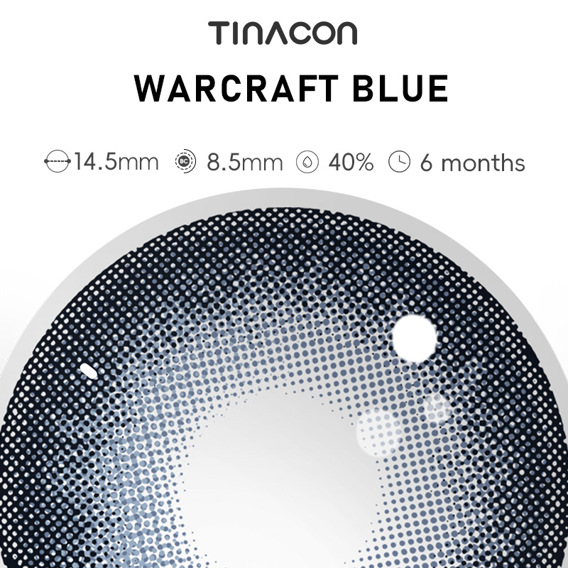 【TiNACON】Warcraft Blue 14.5mm 6 months Watery Soft Contact Lens 2024 New Arrival