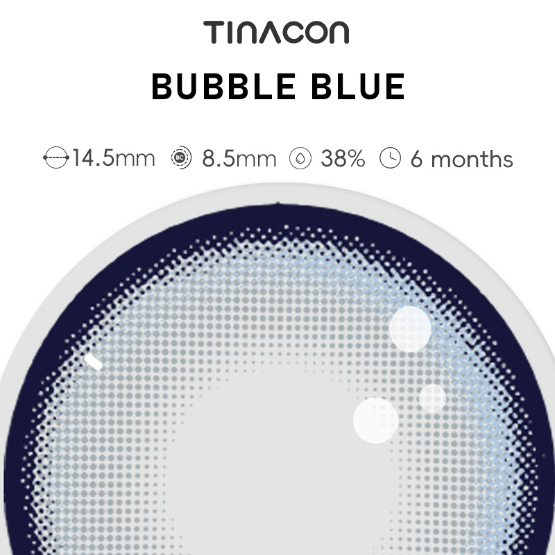 【TiNACON】Bubble Blue 14.5mm 6 months Watery Soft Contact Lens 2024 New Arrival