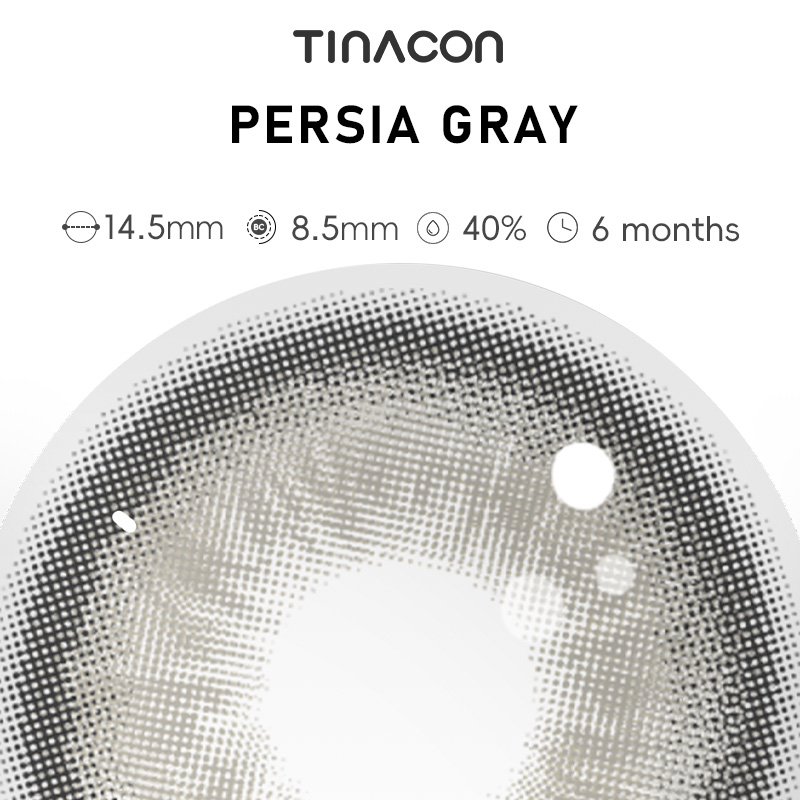 【TiNACON】Persia Gray 14.5mm 6 months Watery Soft Contact Lens 2024 New Arrival