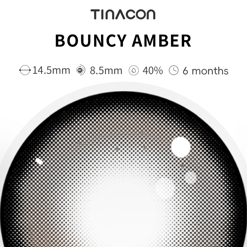 【TiNACON】Bouncy Amber 14.5mm 6 months Watery Soft Contact Lens