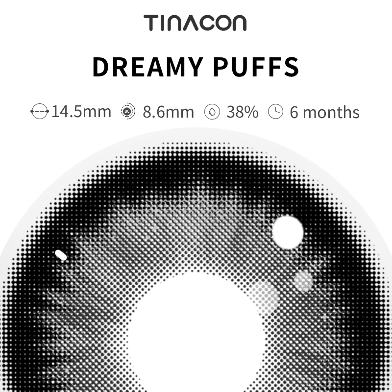 【TiNACON】Dreamy Puffs 14.5mm 6 months Watery Soft Contact Lens