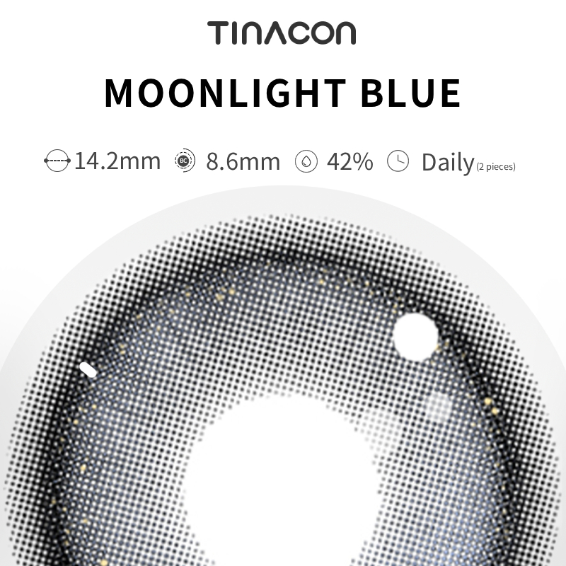 【TiNACON】Moonlight Blue 14.2mm Daily Watery 2 Pieces Contact Lens 