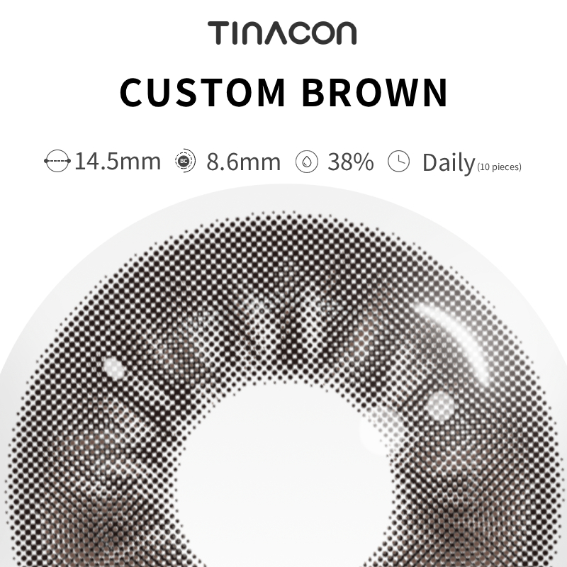 【TiNACON】Custom Brown 14.5mm Daily Watery Soft Contact Lens