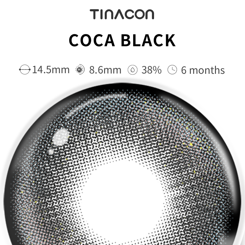 【TiNACON】Coca Black 14.5mm 6 months Watery Soft Contact Lens