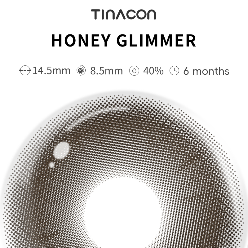 【TiNACON】Honey Glimmer 14.5mm 6 months Watery Soft Contact Lens