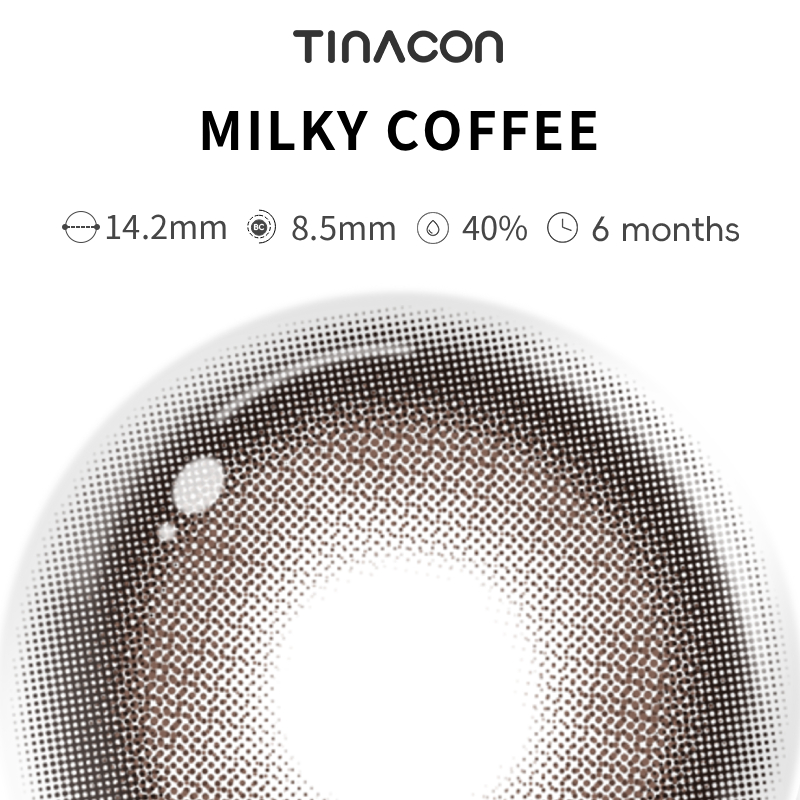 【TiNACON】Milky Coffee 14.2mm 6 months Watery Soft Contact Lens