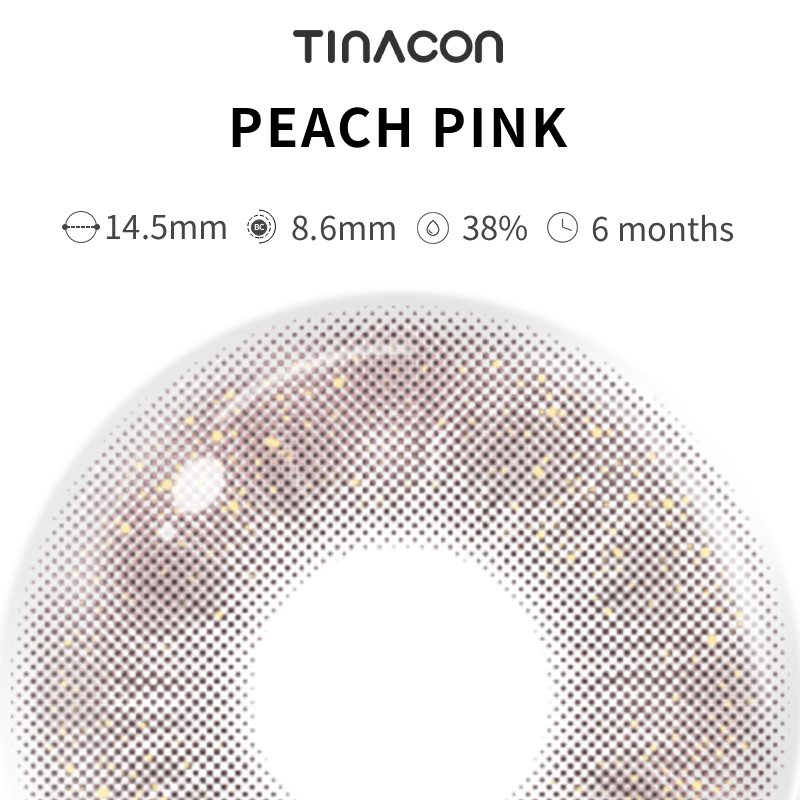 【TiNACON】Peach Pink 14.5mm 6 Months Natural Watery Soft Contact Lens 