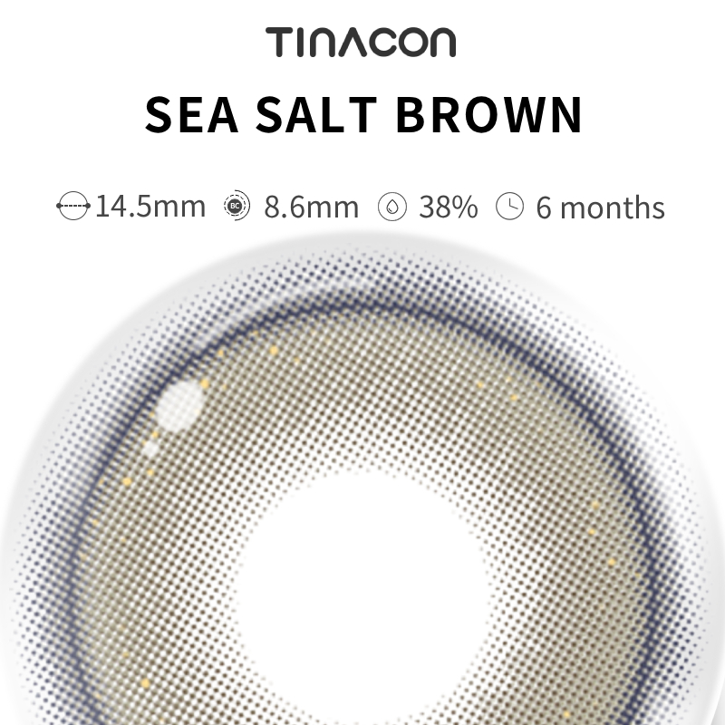 【TiNACON】Sea Salt Brown 14.5mm 6 months Watery Soft Contact Lens