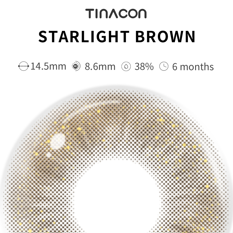 【TiNACON】Starlight Brown 14.5mm 6 months Watery Soft Contact Lens