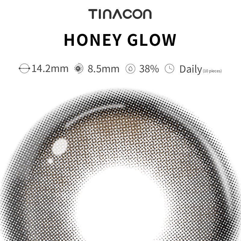 【TiNACON】Honey Glow 14.2mm Daily Watery Soft Contact Lens 