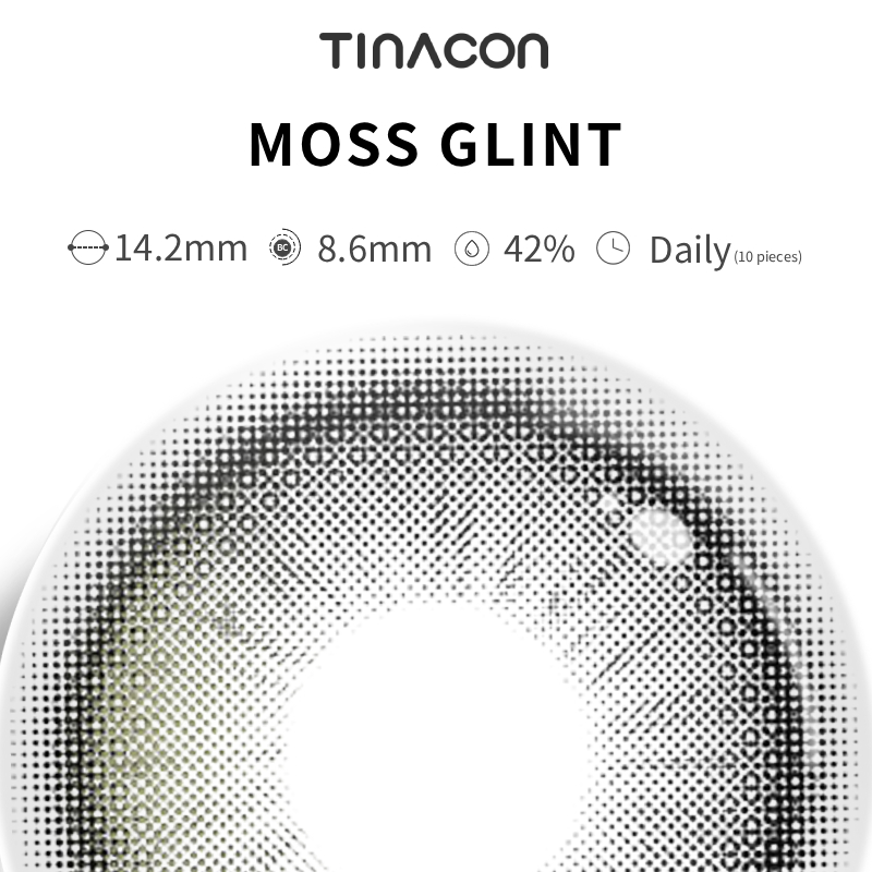 【TiNACON】Moss Glint 14.2mm Daily Watery Soft Contact Lens 