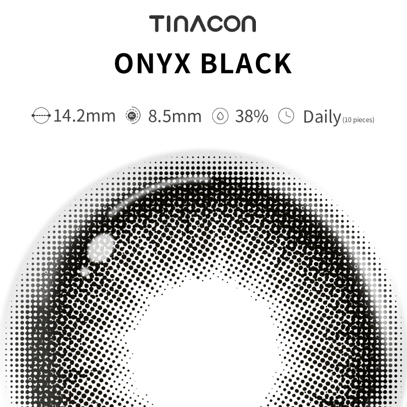 【TiNACON】Onyx Black 14.2mm Daily Watery Soft Contact Lens