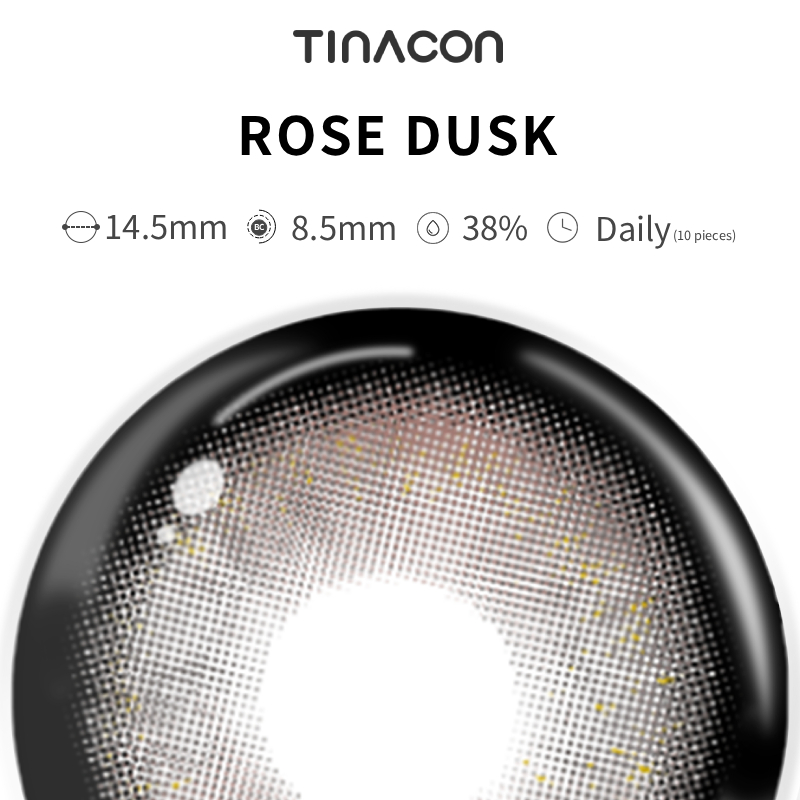 【TiNACON】Rose Dusk 14.5mm Daily Watery Soft Contact Lens