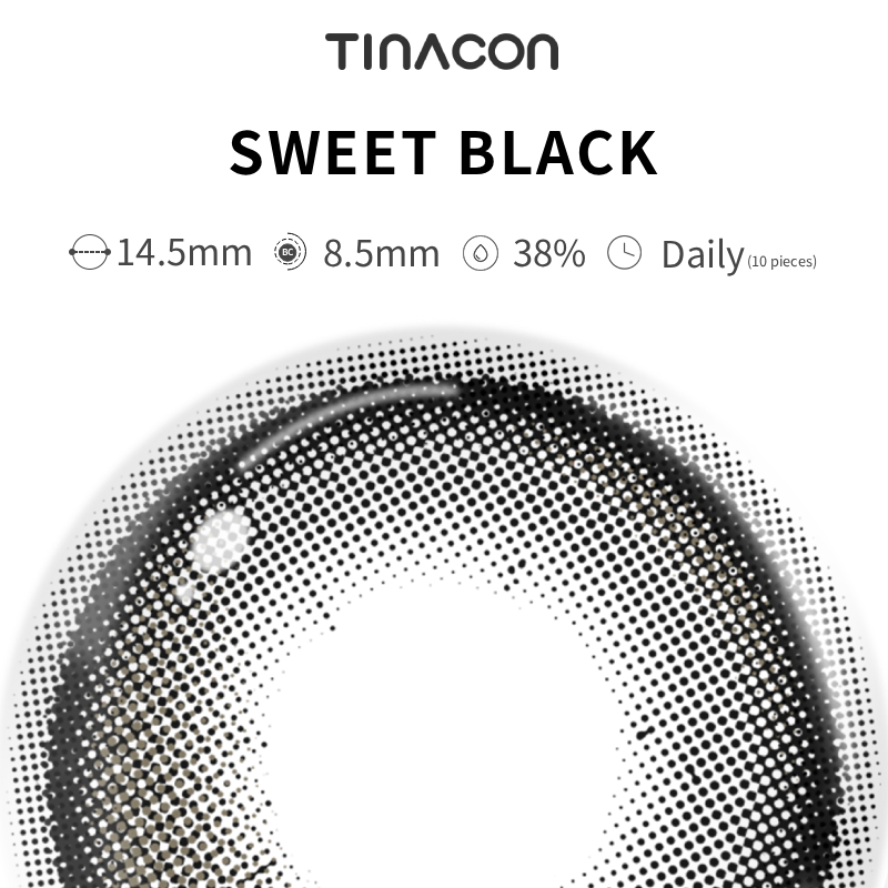 【TiNACON】Sweet Black 14.5mm Daily Watery Soft Contact Lens