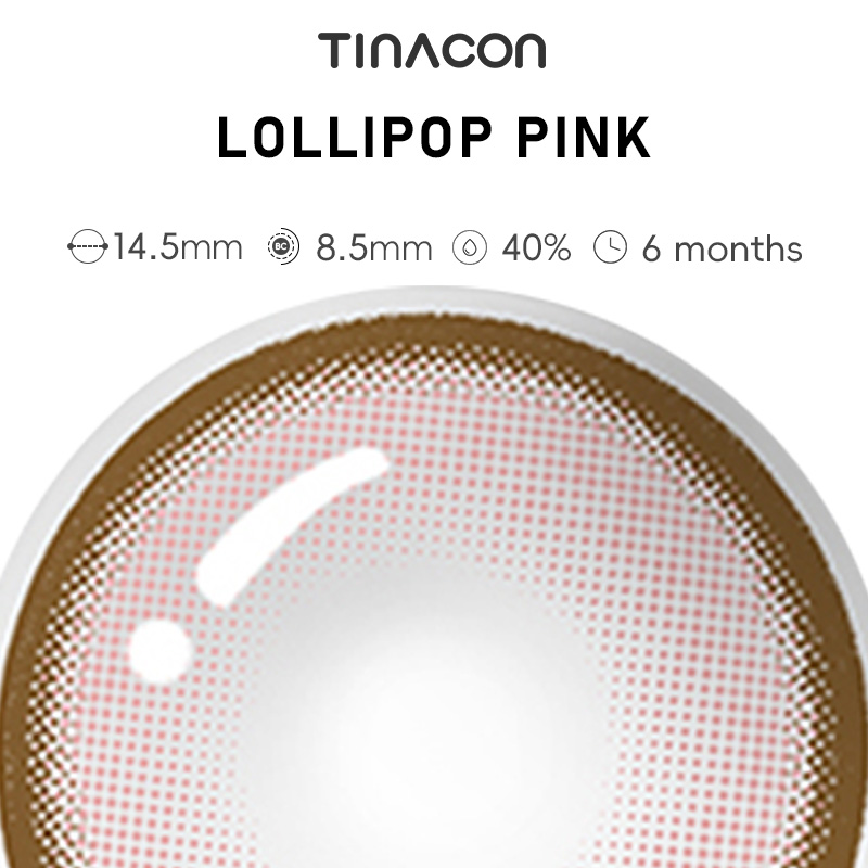 【TiNACON】Lollipop Pink 14.5mm 6 months Watery Soft Contact Lens 2024 New Arrival