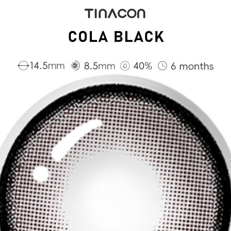 【TiNACON】Cola Black 14.5mm 6 months Watery Soft Contact Lens 2024 New Arrival