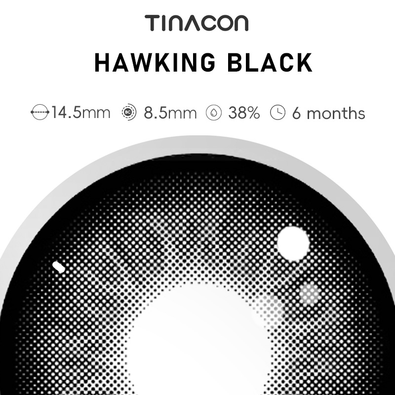 【TiNACON】Hawking Black 14.5mm 6 months Watery Soft Contact Lens 2024 New Arrival