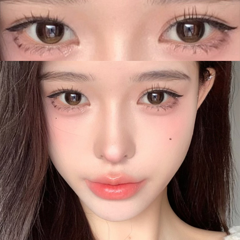 【TiNACON】Orange Brown 14.2mm Daily 2 Pieces Watery Soft Contact Lens 