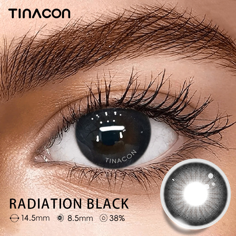 【TiNACON】Radiation Black 14.5mm 6 months Watery Soft Contact Lens 2024 New Arrival