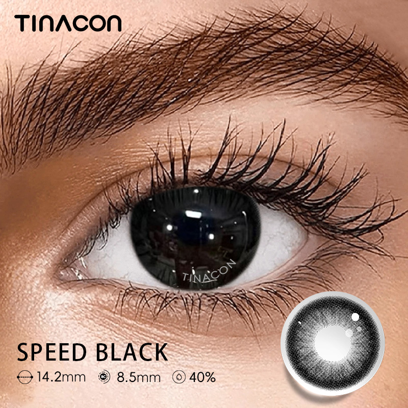 【TiNACON】Speed Black 14.2mm 6 months Watery Soft Contact Lens 2024 New Arrival