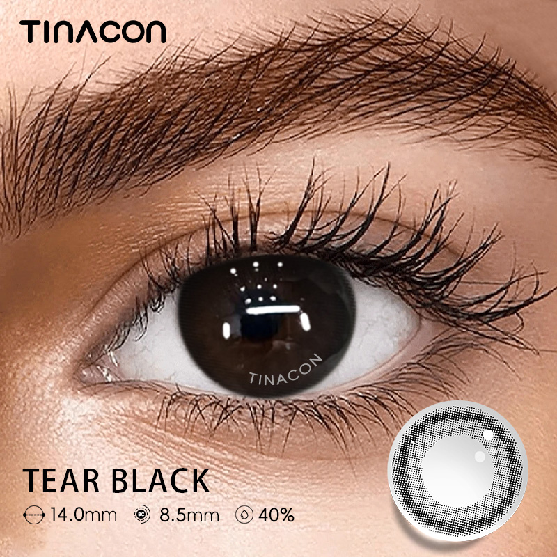 【TiNACON】Tear Black 14.0mm 6 months Watery Soft Contact Lens 2024 New Arrival