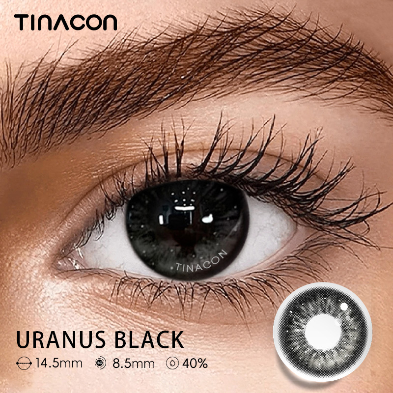 【TiNACON】Uranus Black 14.5mm 6 months Watery Soft Contact Lens 2024 New Arrival