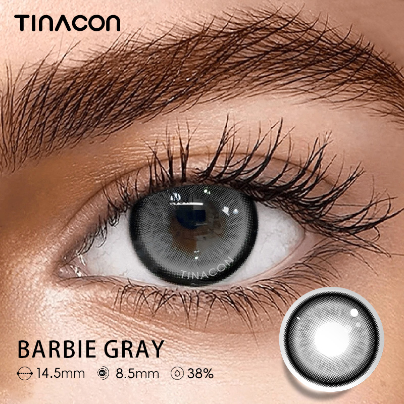 【TiNACON】Barbie Gray 14.5mm 6 months Watery Soft Contact Lens 2024 New Arrival