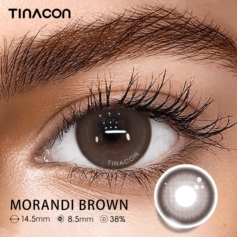 【TiNACON】Morandi Brown 14.5mm 6 months Watery Soft Contact Lens 2024 New Arrival