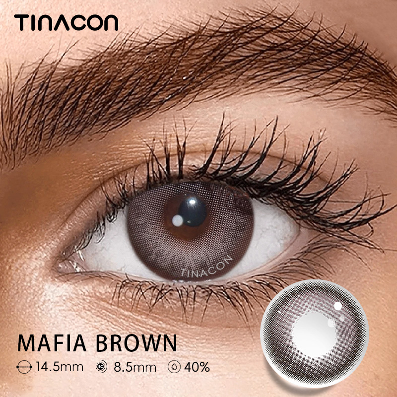 【TiNACON】Mafia Brown 14.5mm 6 months Watery Soft Contact Lens 2024 New Arrival
