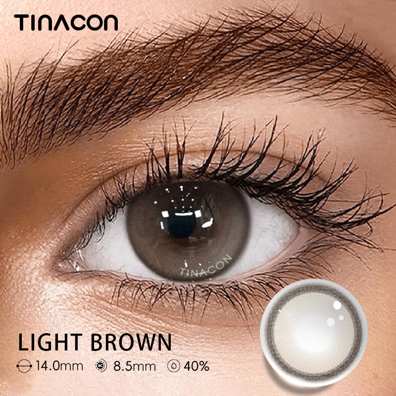 【TiNACON】Light Brown 14.0mm 6 months Watery Soft Contact Lens 2024 New Arrival