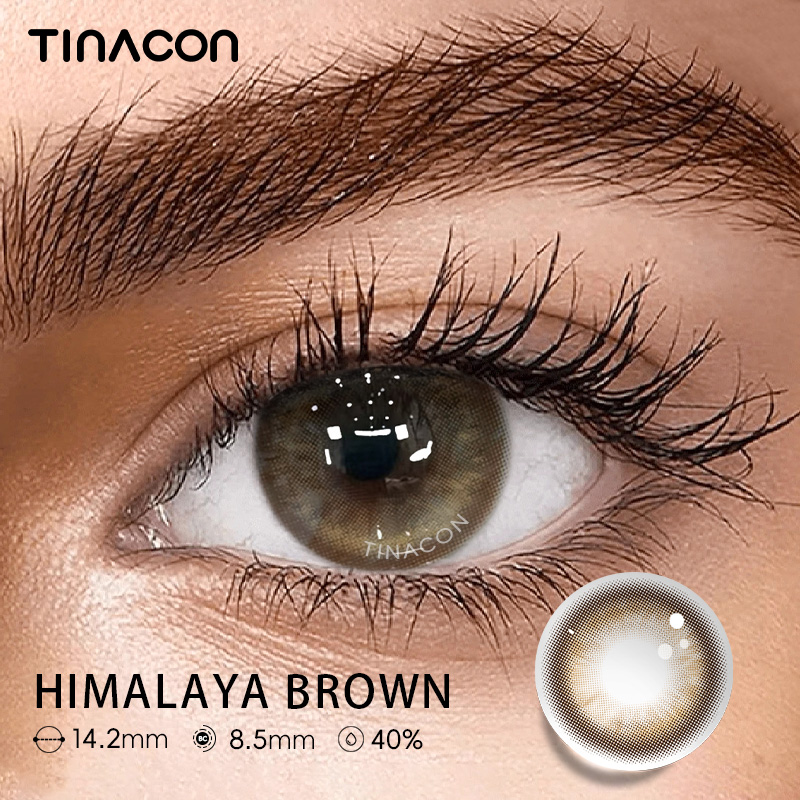 【TiNACON】Himalaya Brown 14.2mm 6 months Watery Soft Contact Lens 2024 New Arrival