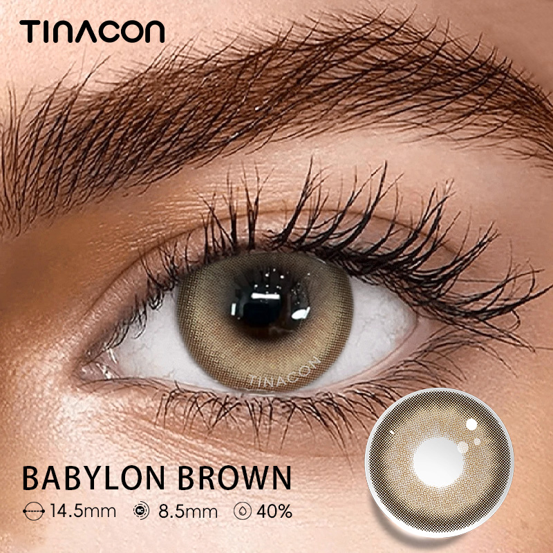 【TiNACON】Babylon Brown 14.5mm 6 months Watery Soft Contact Lens 2024 New Arrival