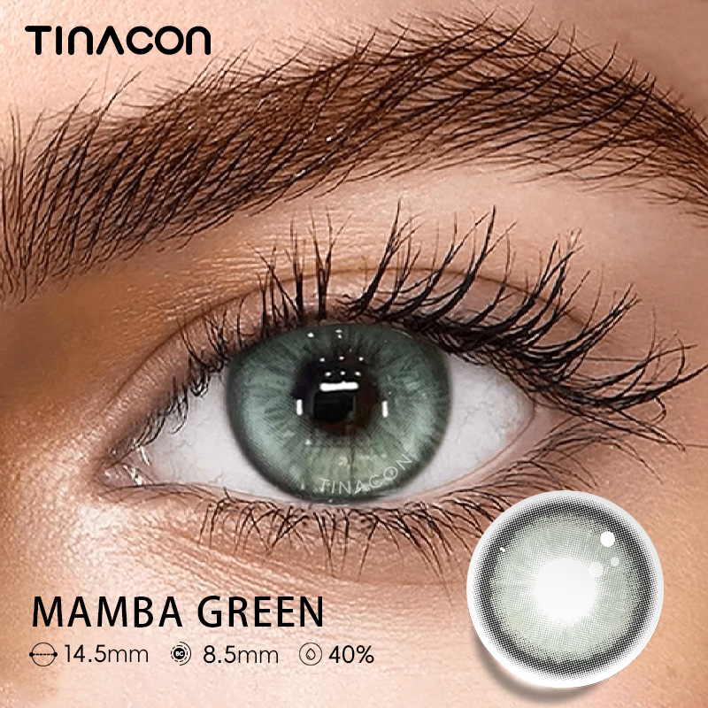 【TiNACON】Mamba Green 14.5mm 6 months Watery Soft Contact Lens 2024 New Arrival