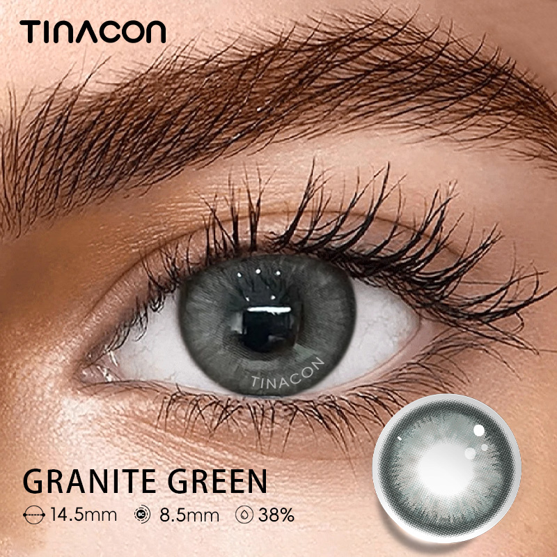 【TiNACON】Granite Green 14.5mm 6 months Watery Soft Contact Lens 2024 New Arrival