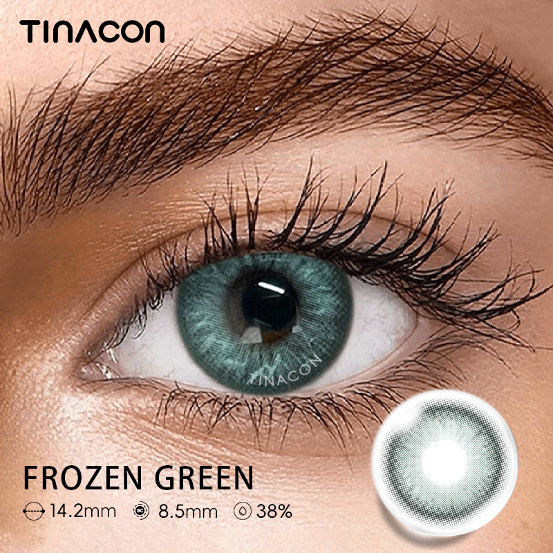 【TiNACON】Frozen Green 14.2mm 6 months Watery Soft Contact Lens 2024 New Arrival